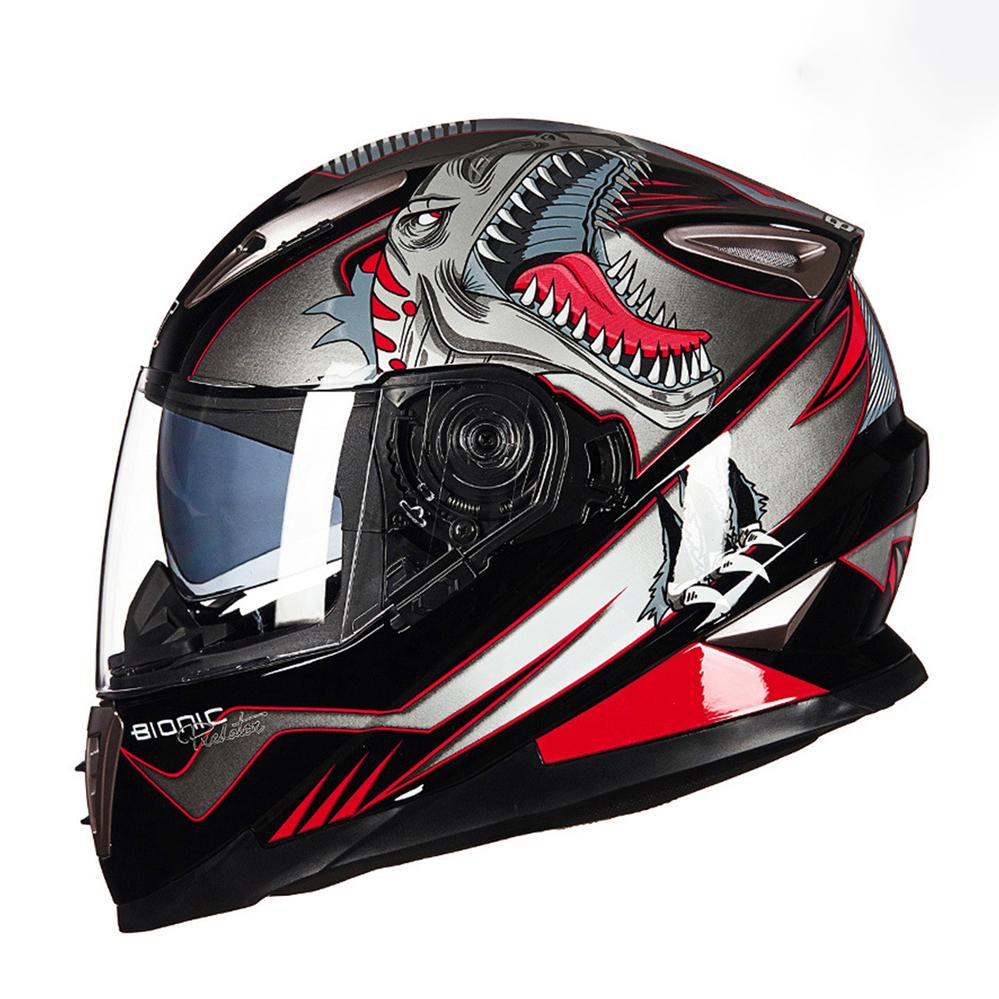 Full Face Motorcycle Helmet Dual Lens Winter Safety Anti-Fog Waterproof Motocross HelmetRiding Motorbike Helmet Men Women DOT