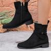 Neue Modische Vielseitige Kurze Damenstiefel Outdoor Dicke Sohle Herbst Winter Lässig Bequem Grober Absatz Damenstiefel