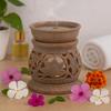 Pure Source India Stoneware Soapstone Oil Diffuser (3 X 3 X 3.5 Inch, Brown)