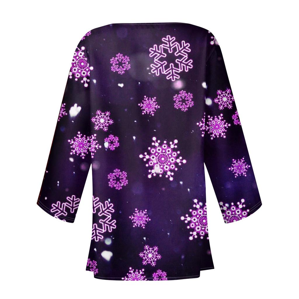 Women's Casual Fashion Christmas Print Lightweight Medium Length Jacket Cardigan