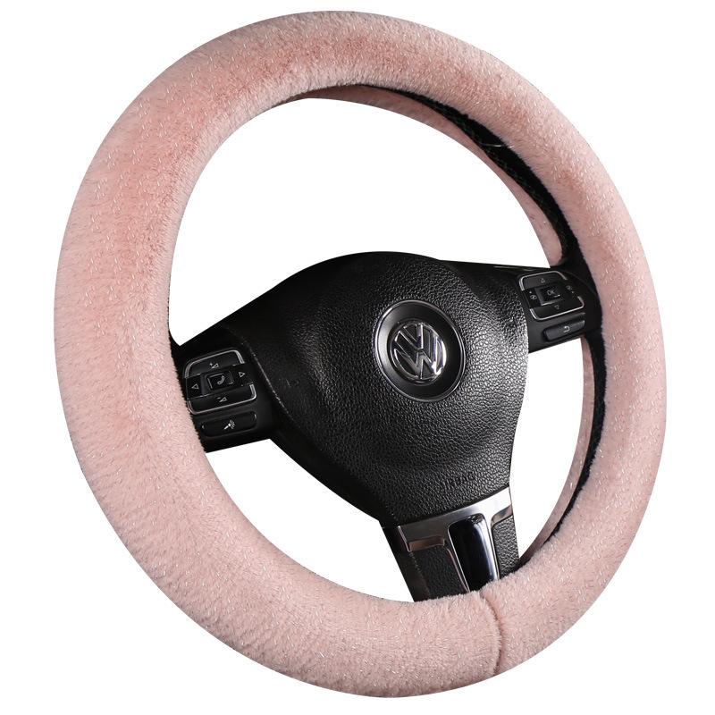 2025 Winter Plush Baby's Breath Car Steering Wheel Cover Set