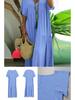 2025 Summer Women's Solid Color Loose Short Sleeve Swing Dress