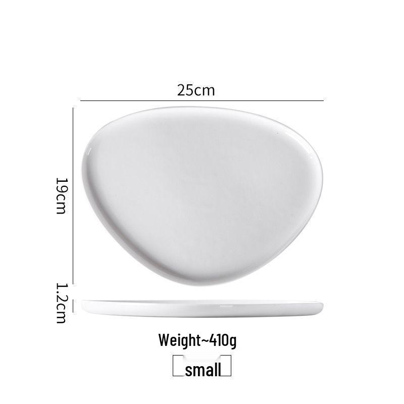 Light Luxury Japanese Ceramic Triangle Plate - Elegant Western-Style Dinnerware for Home or Commercial Use