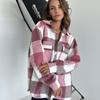 Women's 2025 Thick Plaid Shirt Jacket: Versatile Lazy Style for Autumn & Winter