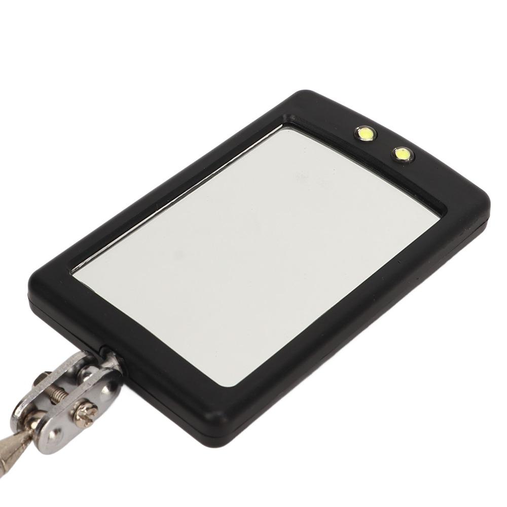 2pcs 360 Swivel Inspection Mirror Square Mirror LED Lighted Mirror Small Parts Observation