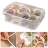 Food Storage Box with Lid And Handle Transparent Snack Organizer Moisture-proof Kitchen Container for Nuts Candies Biscuits Dried Fruits
