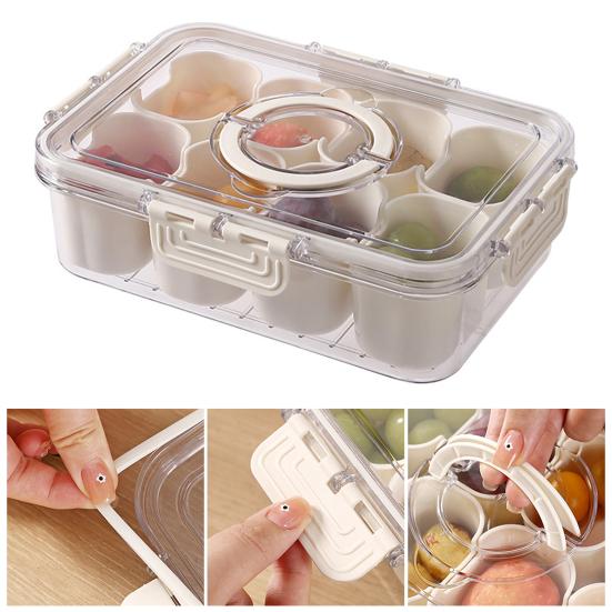 Food Storage Box with Lid And Handle Transparent Snack Organizer Moisture-proof Kitchen Container for Nuts Candies Biscuits Dried Fruits