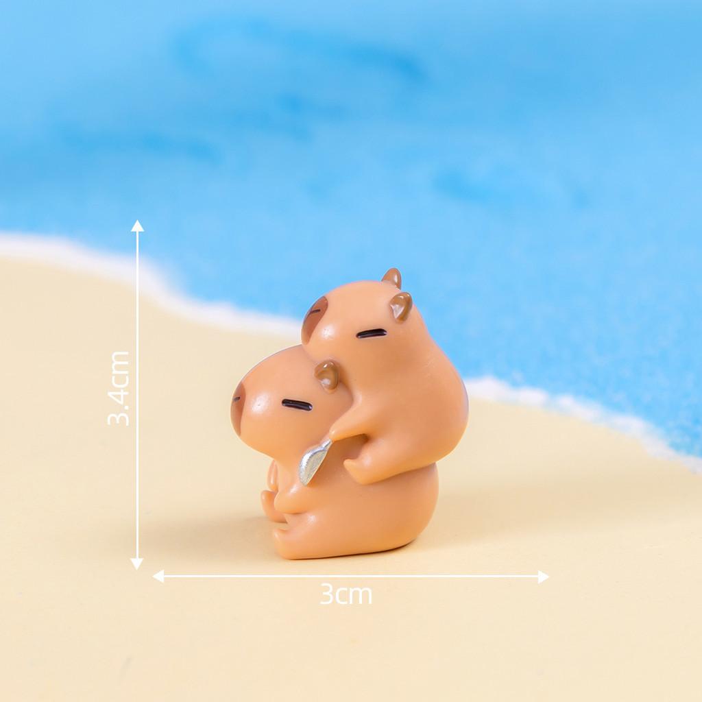 Adorable Capybara Figurine Resin Blind Box Desktop Decor Cartoon Style