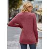 Autumn Women's Knitwear Solid Colour Pit Stripe Brushed Half Placket Button Up Long Sleeve Top