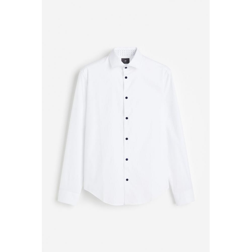 

Рубашка HM Slim Fit Premium Cotton белая XS