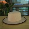 Korean Retro Brown Hemming Wide Brim Wool Woolen Beige Flat Top Top Hat For Men And Women Autumn And Winter Elegant Felt Hat British