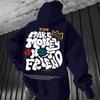 European Trendy Unisex Hoodie with Printed Design, Plus Velvet, Long Sleeve, Drop Shoulder - Perfect for Spring and Autumn.