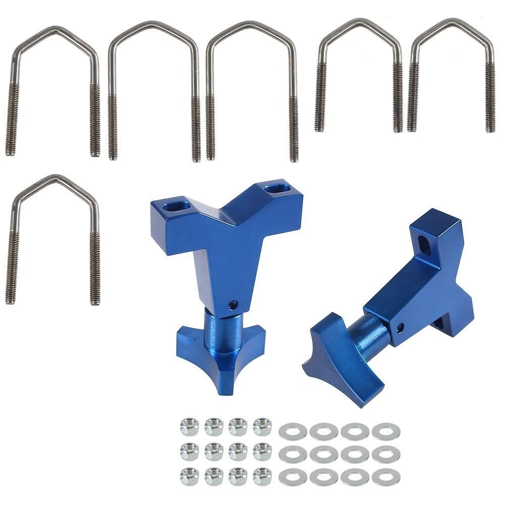 2Pcs Adjustable High Lift Jack Tube Mount Bracket Gasket 1-2.5" (Round/Square) For Jeep Wrangler JK TJ Roof Rack Front JA-1001