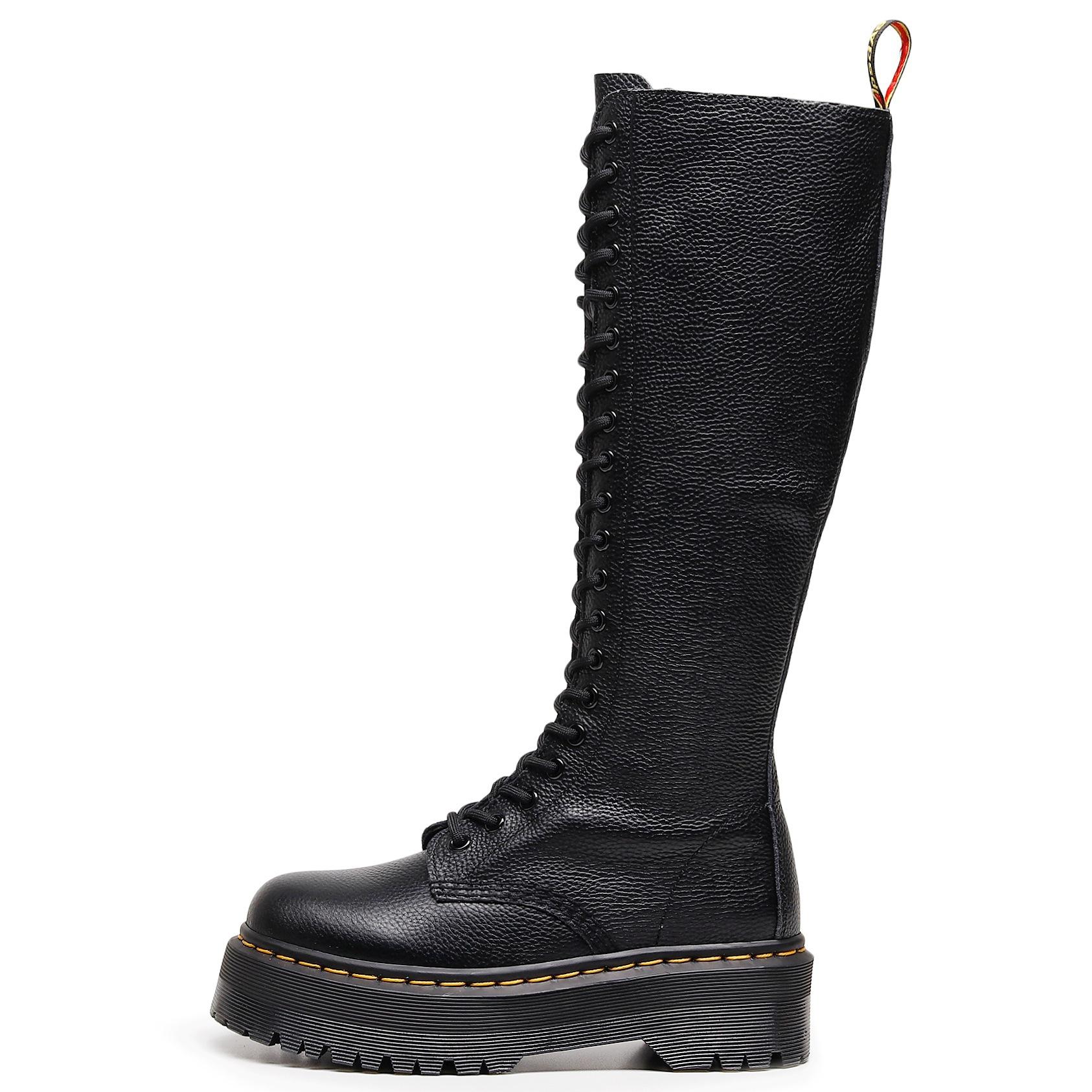 

New lychee pattern long boots women s hole first layer short boots men s and women s leather round head trend Customized-order payment