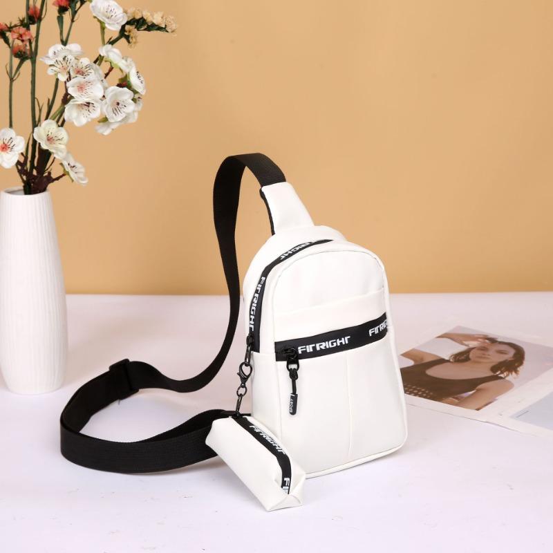 Fashion breast bag, shoulder messenger bag, sports bag with pendant, change bag, letter bag, a simple bag.