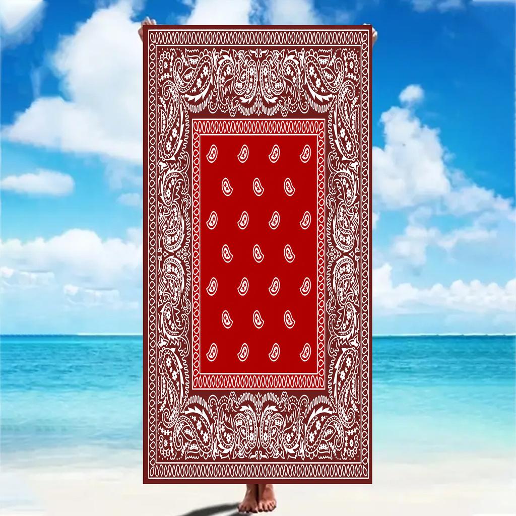 Bohemian Paisley Print Beach Towel Quick Dry Towel for Beach Swimming Pool Travel Camping Gym Daily Outdoor Activities