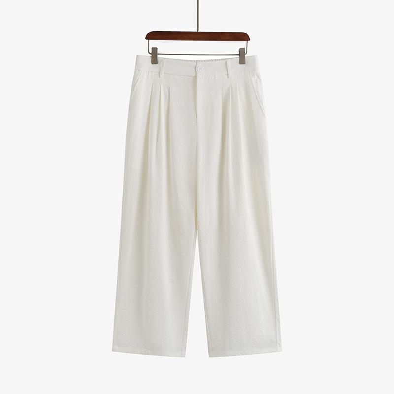 Women's Elastic Wide-leg Pants Summer High-waisted Slimming Straight-leg Pants with A Good Drape and Casual Pants