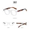 Fashion Vintage Rivet Round Sunglasses Women Men Luxury Leopard Sun Glasses Anti Blue Light Eyeglasses UV Protection Goggles