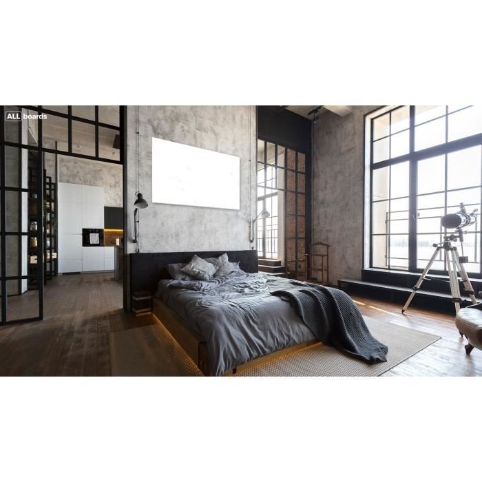 Tableau Magnétique - Motif Marbre Blanc - 90x60cm - Acier - Effaçable et Décoratif