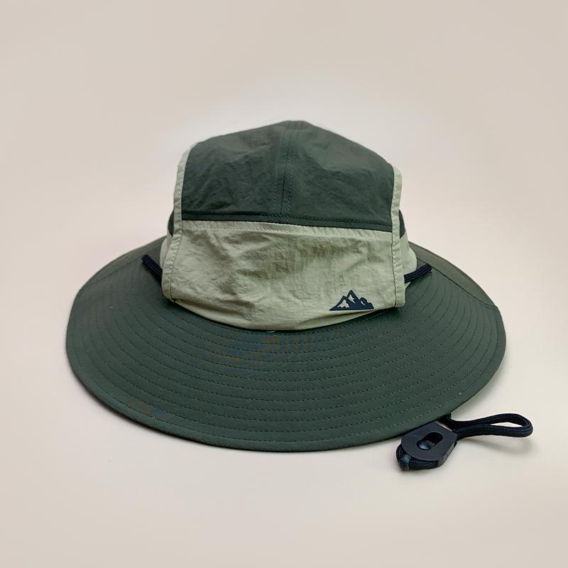 Mountain Quick Drying Color Block Bucket Hats New Unisex Sunshade Outdoor Breathable Drawstring Versatile Fashion Alpine Caps