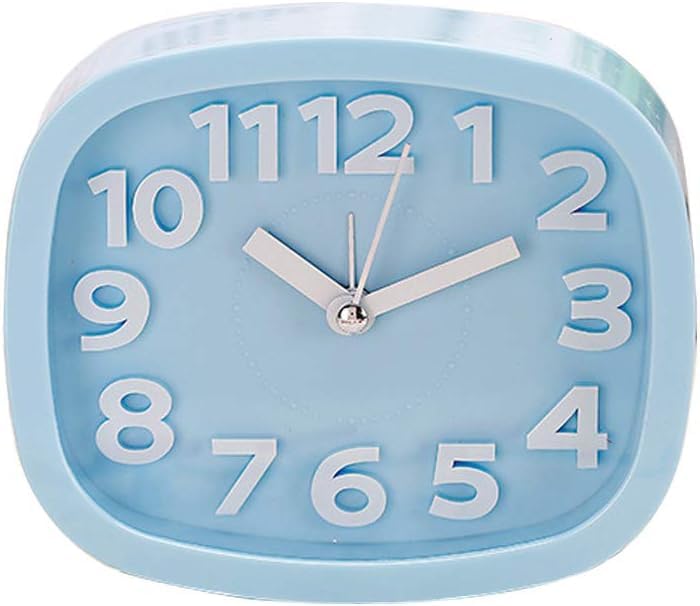 SONTAKUKOU Alarm Clock, Table Clock, Analog Alarm, Travel Clock, Stylish, Children's Clock, Plain (Blue)