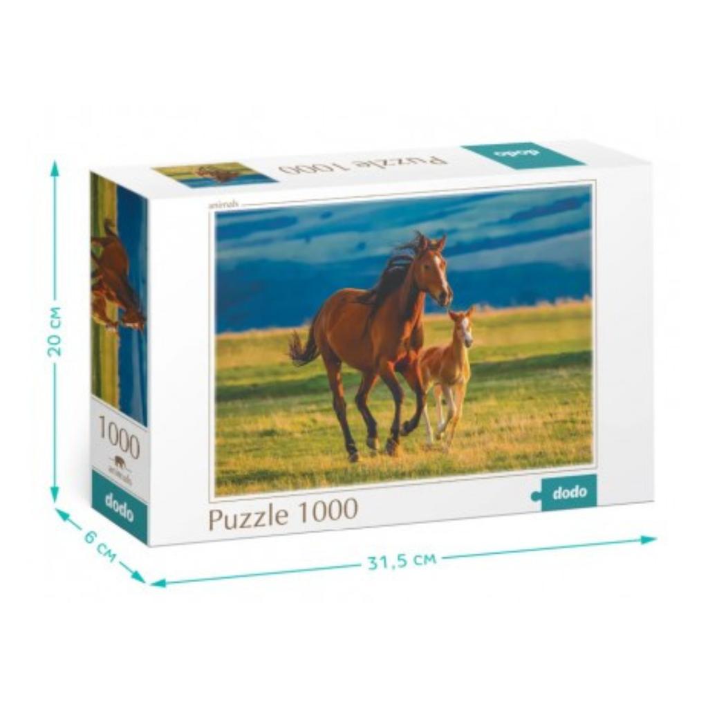 Puzzle Nauka Źrebaka 1000 Elementów Do Ułożenia Piękny Obraz Koń I Źrebak