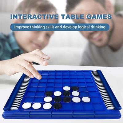 Kids Reversi Strategy Board Game Logical Thinking Training Parent-Child Integrative Family Educational Black White Chess Toy Teens Adults Gift