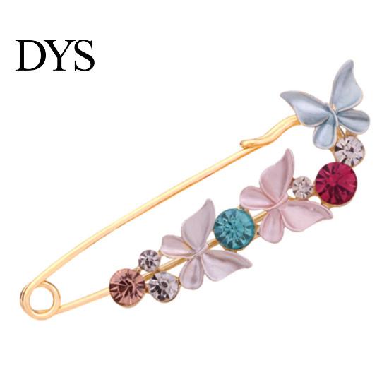 Cardigan Brooch Pin 3D Flower Decor Scarf with Rhinestone Stable Lock Inlay Thick Anti-exposure Suits Coats Sweaters Shawl Buckle