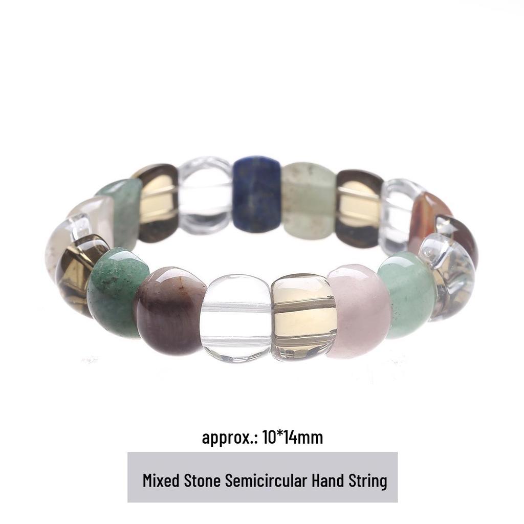 Jingde Women's Amethyst Rose Quartz Crystal Bracelet - Simple Single Circle Design