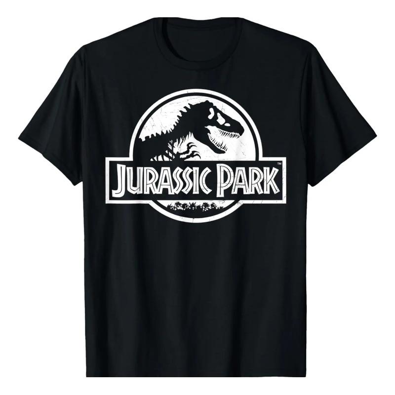 Camiseta Blanca Con Logo Simple De Jurassic Park S