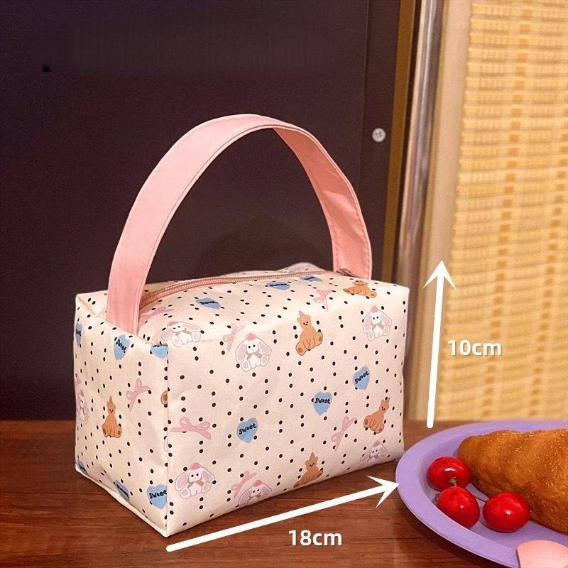 Bear Tote Bag Large Capacity Makeup Organizer Women Canvas Cosmetic Bag for School Work Travel