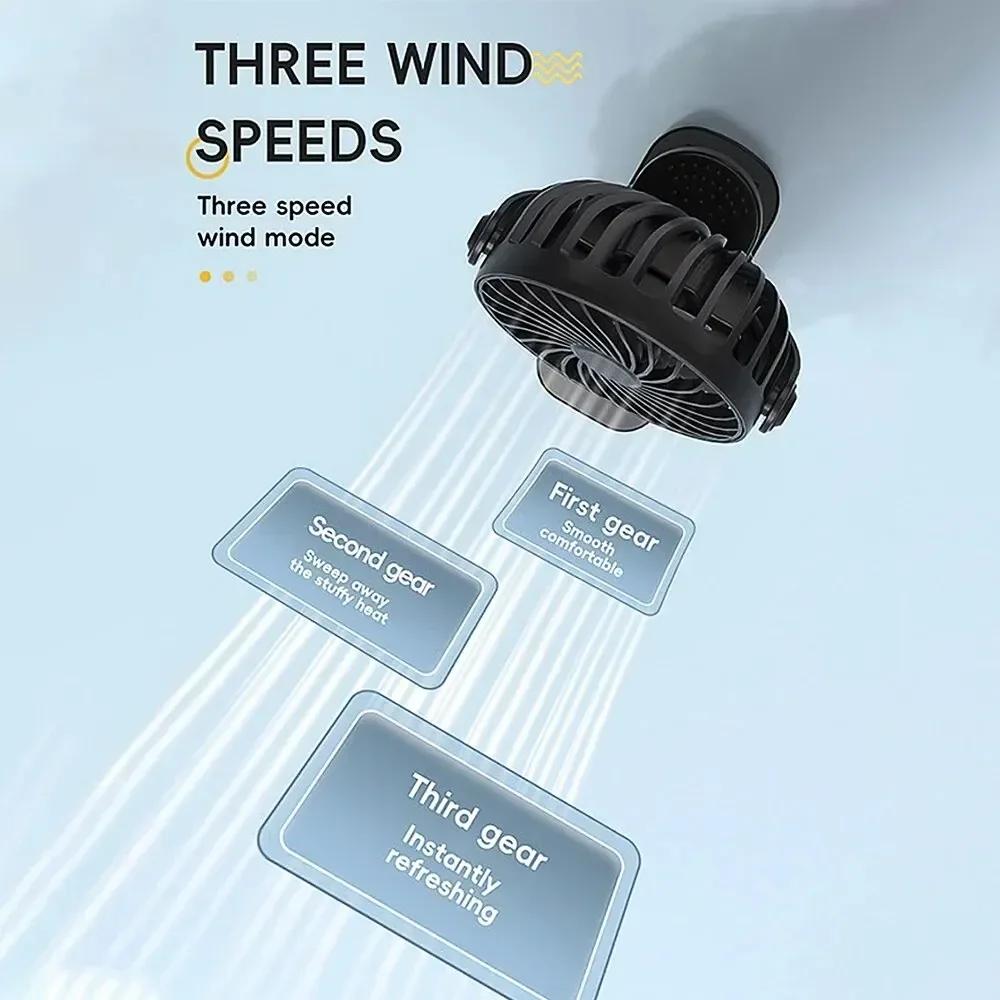 Rechargeable Fan 720° Rotating Hanging Clip Fan with Nightlight for Easy Portability Office Bedroom Dormitory Outdoor Small Fan