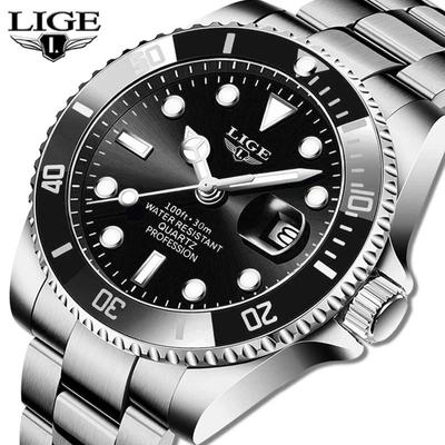 Fashion Men Watch Top Brand Luxury Stainless Steel Watches Waterproof Luminous Quartz Wristwatch