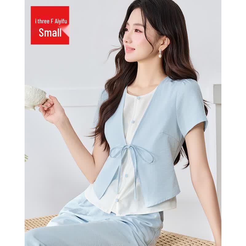 IEF/Aiyifu Petite Korean Fashion Casual Two-Piece Pant Set S