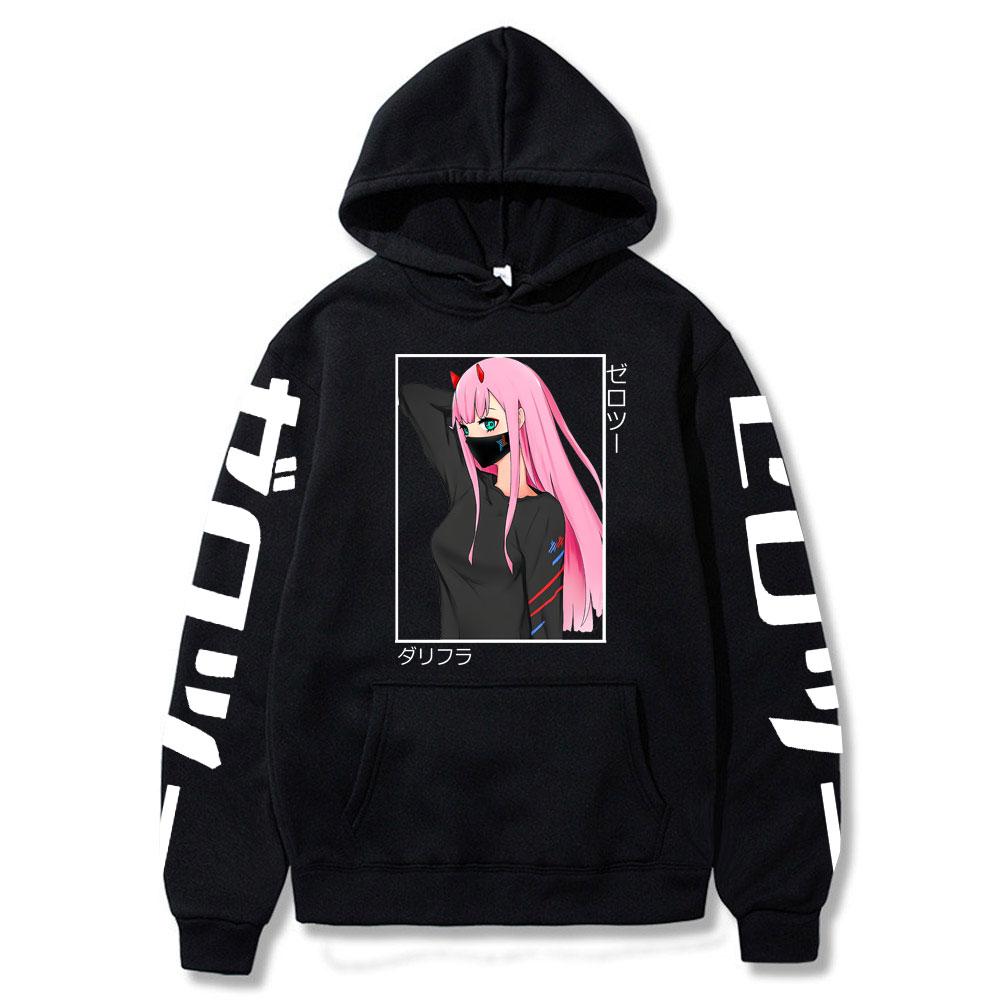 Darling In The Franxx Anime Zero Two пуловер с принтом для женщин летняя женская модная толстовка для мужчин толстовка большого размера толстовка в стиле Харадзюку верхняя одежда S чёрный 1879₽