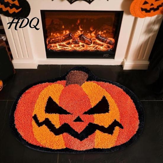 Stain-resistant Gothic Mat Halloween Bath Mat, Non-Slip Fluffy Ghost Rug, Pumpkin Absorbent Skin-friendly Soft Shower Bathroom Washable Area