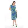 Women's Blue Green Maze Pattern Midi Dress