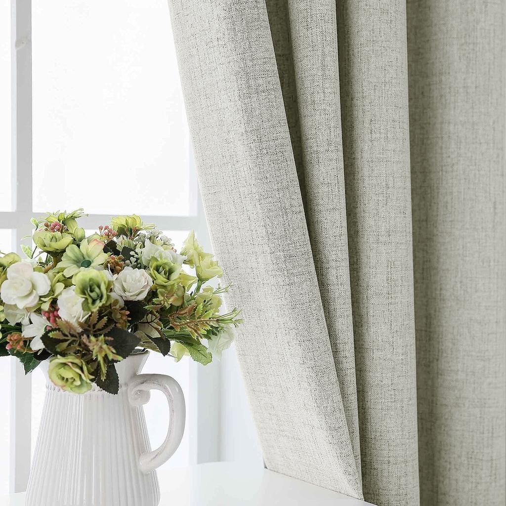 1panel Modern Style Rainbow Linen Curtain, Window Curtains for Living Room, Bedroom, Kitchen, Home Decor, Grommet Top Curtains