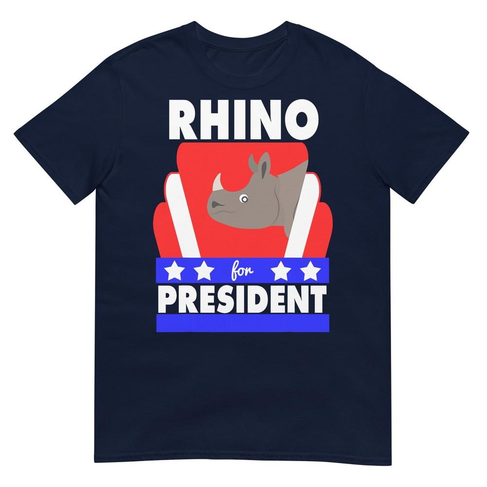 Rhino For President Funny Political Joke For Rhinoceros Fan Tshirt S