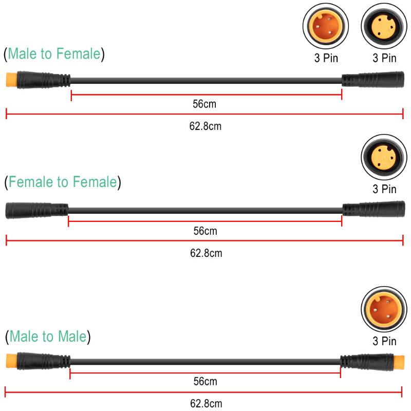 1Pcs Conversion Connector Cable For Bafang Electric Bicycle Motor Drive Thumb Throttle Ebike Male Female Extension Cable Sensor