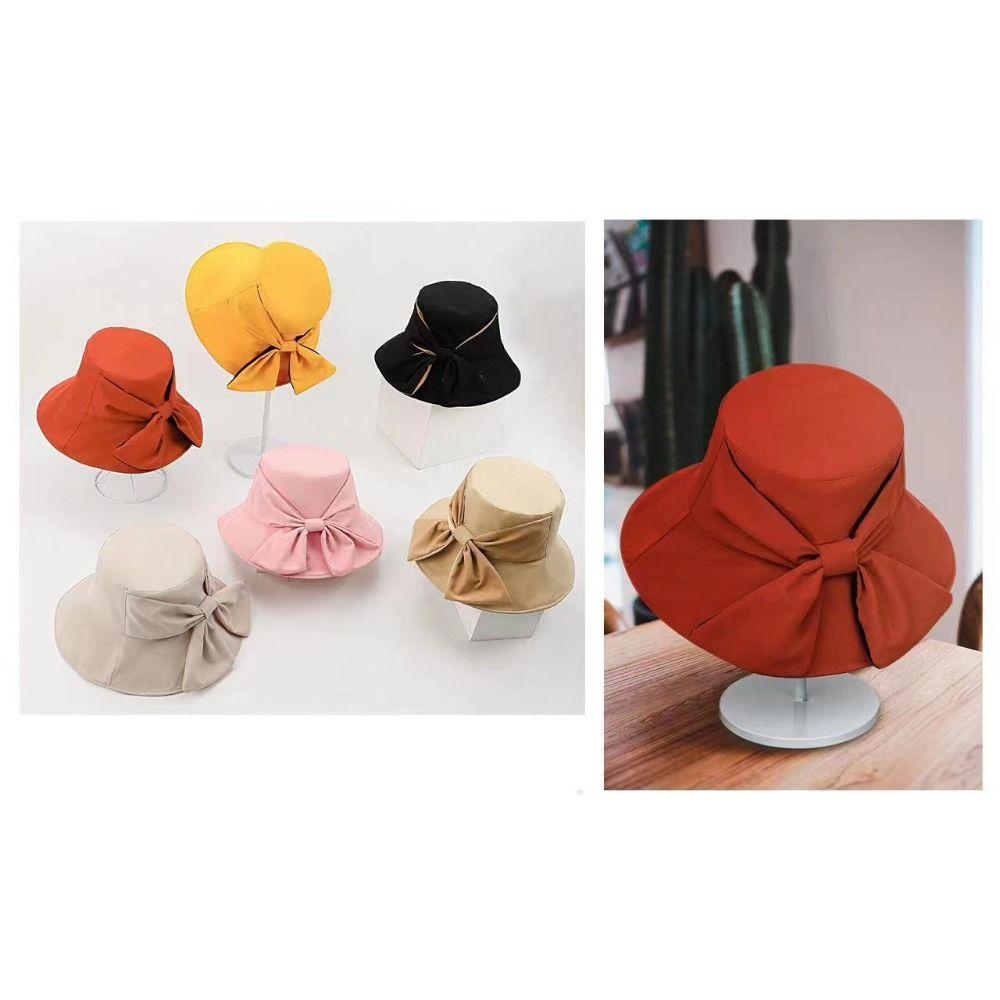 Fashion Beach Sun Cap Outdoor Women Bucket Hat New Bow Tie Fisherman Hat