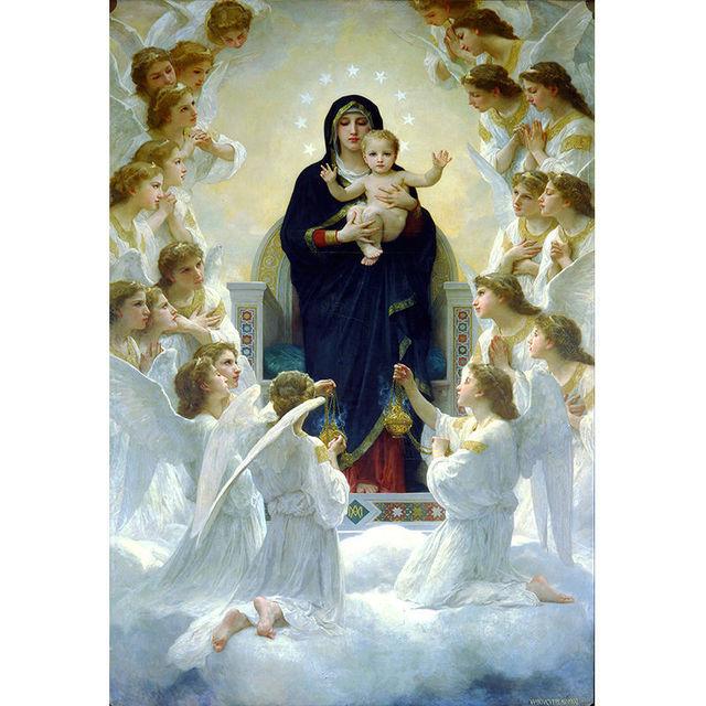 Sacred Heart of Jesus The Virgin Mary of Guadalupe Canvas Painting Poster Print Wall Art Picture for Living Room Office Decorate No Frame