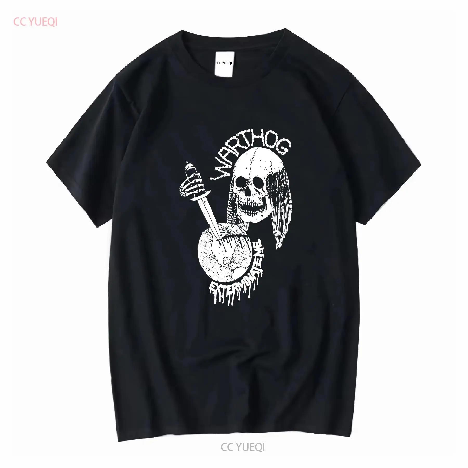 2014 Warthog Exterminate Me T Shirt Hardcore punk Gag Hoax Bib Gel Glue Hank Wood vintage Washed fashion streetwear Slightly S разноцветный