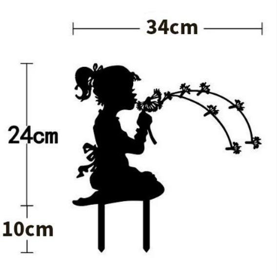 

Modern Art Metal Silhouette: Little Girl Garden Stake