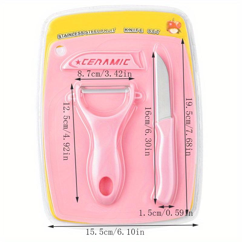 1set Random Color Fruit Knife Cutting Board Peeler Set, Paring Knife Fruit Knife Chopping Board Set, Kitchen Tools