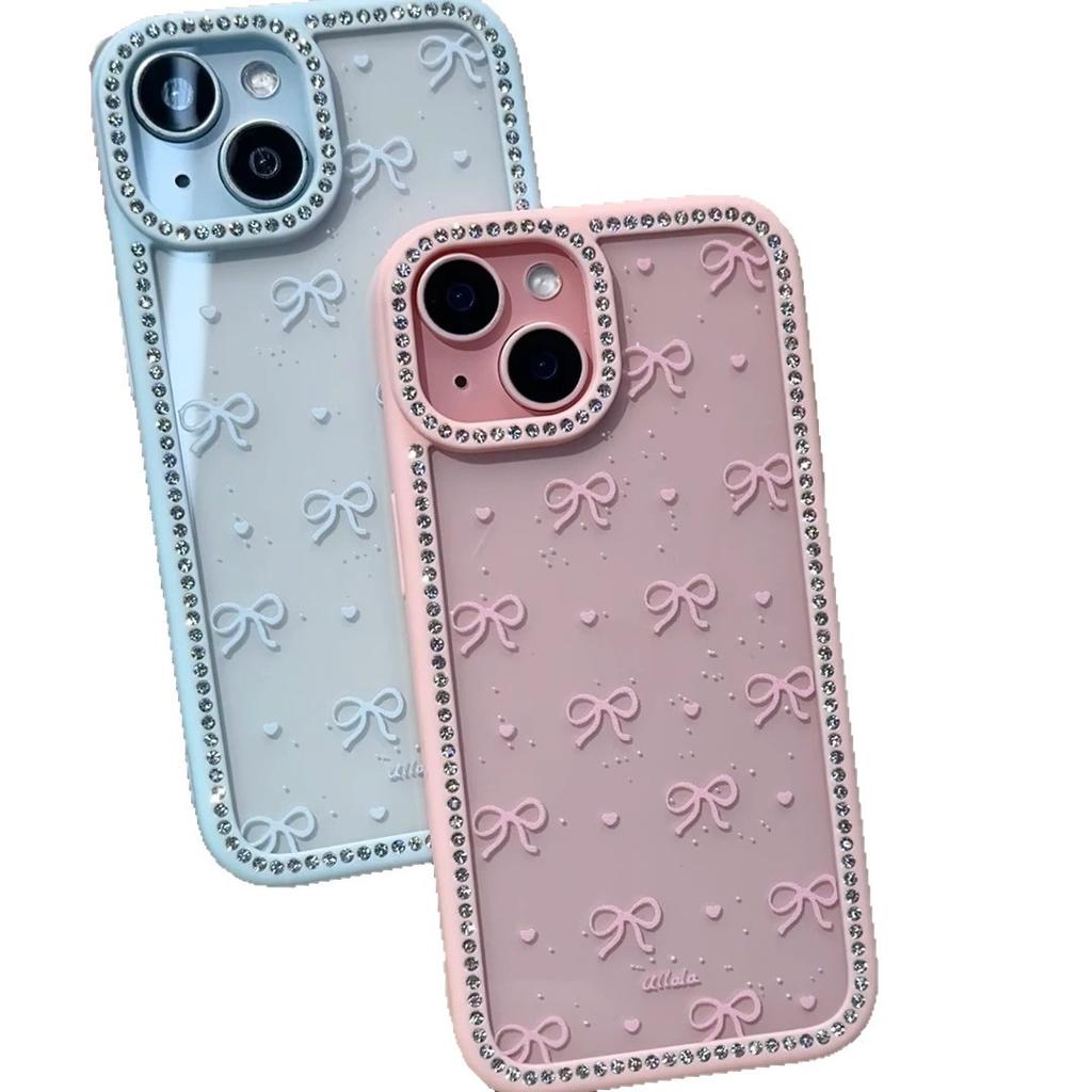 Ins Love Bow Applicable To Apple 16 Mobile Phone Case IPhone 15 Protective Case 14 Star Diamond Case 13 Anti Fall 12
