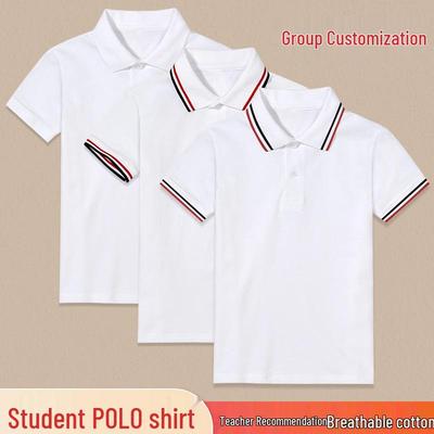 Children's White Polo Shirt - Short Sleeve Cotton School Uniform for Boys