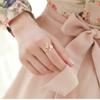 Fashion Temperament Diamond-set Twisted Leaves Ruyi Flower Opening Ring, Index Finger Ring Female