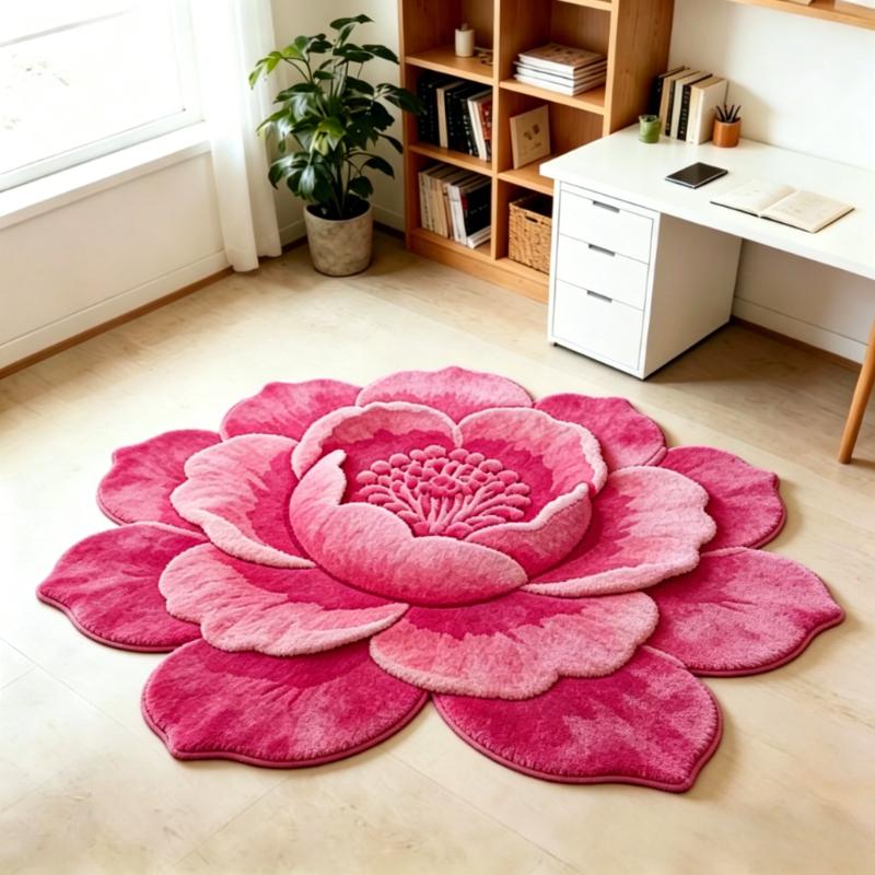 Luxe Tapijten voor Woonkamer Mooi Kleurrijk Bloemen Slaapkamer Decoratie Tapijt Onregelmatige Vorm Lounge Kleed Huis Verdikken Vloermat 80x80CM