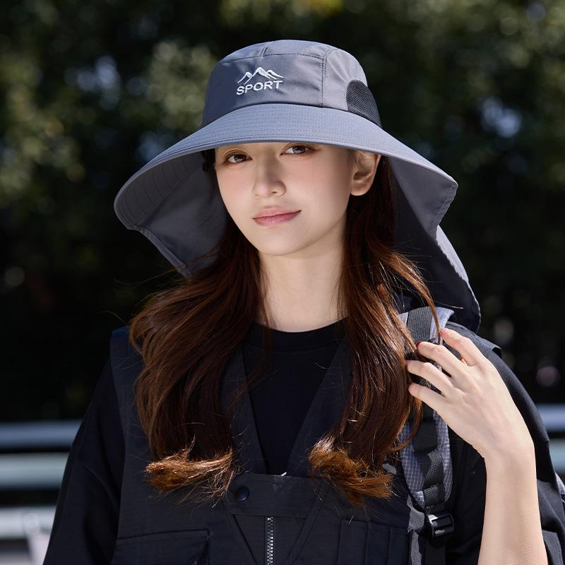 2026 Spring And Summer New Women'S Fashion Hat Outdoor Sunshade Hiking Wide-Brimmed Fisherman'S Hat Sunhat